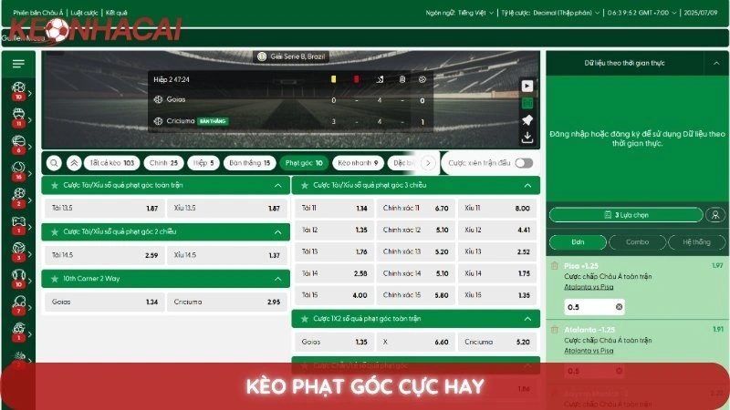 Kèo phạt góc cực hay